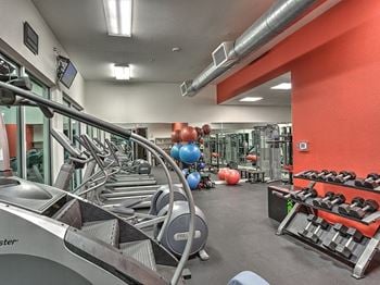 The gym at the flats at big tex apartments